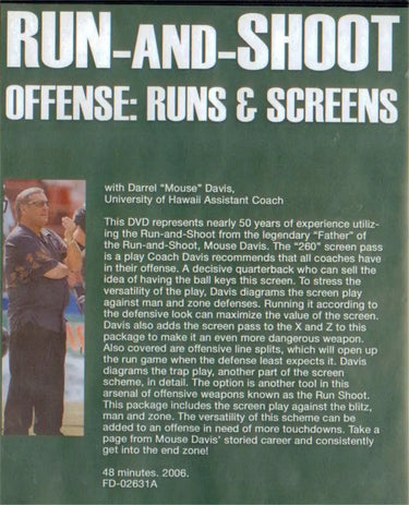 (Rental)-Run & Shoot Offense: Runs And Screens Darrel Mouse Davis